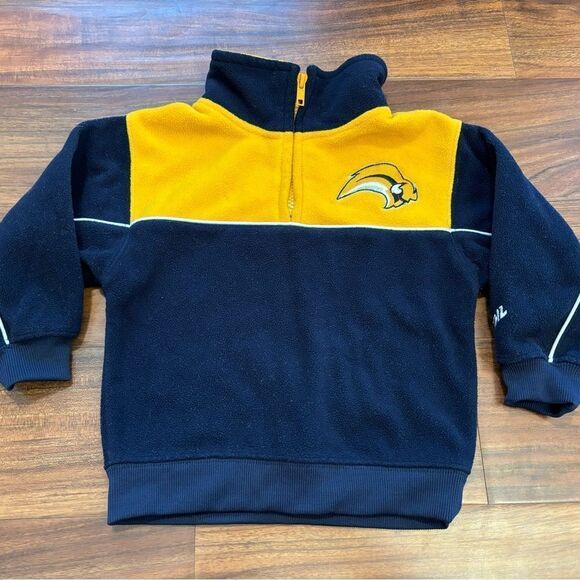 Buffalo Sabres fleece navy/yellow slug Quarterzip sweatshirt - Picture 1 of 5